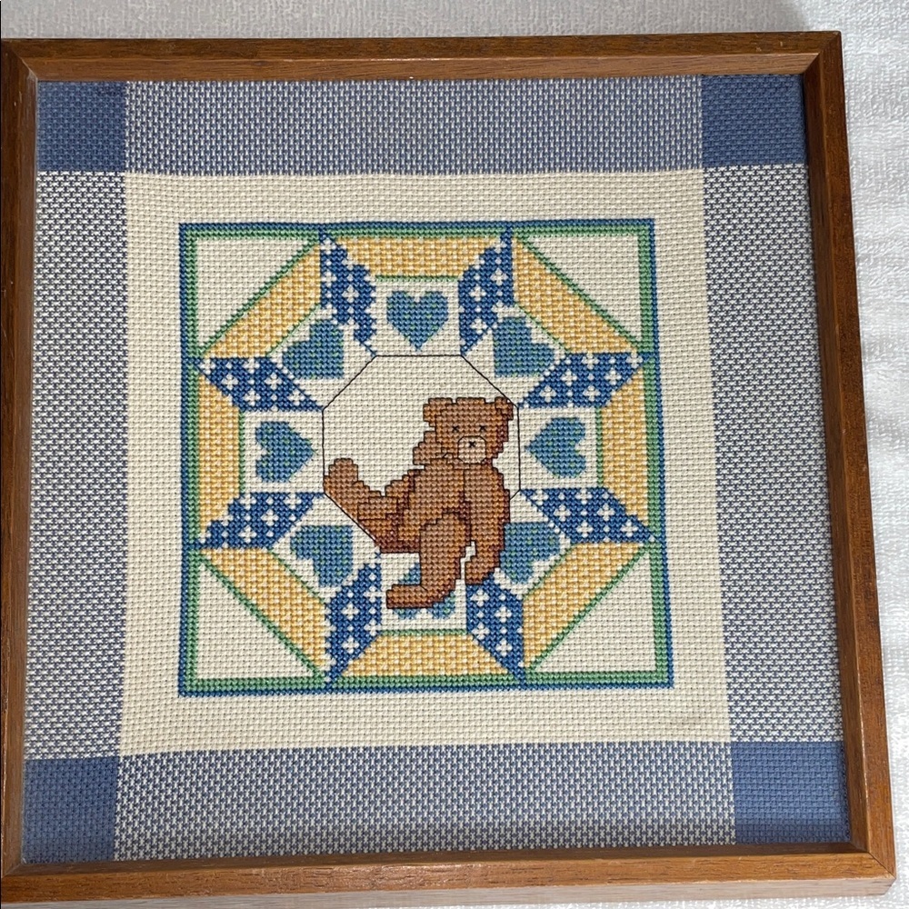 Cross-Stitch Teddy Bear Art